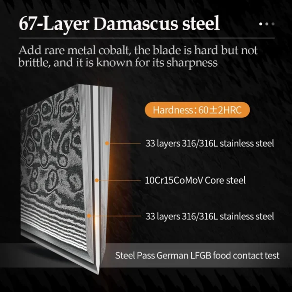XINZUO 1PCS or 3PCS Kitchen Knife Sets Japanese Forged Damascus Steel Chef Santoku Knives Stainless Steel Rosewood Handle - Image 2