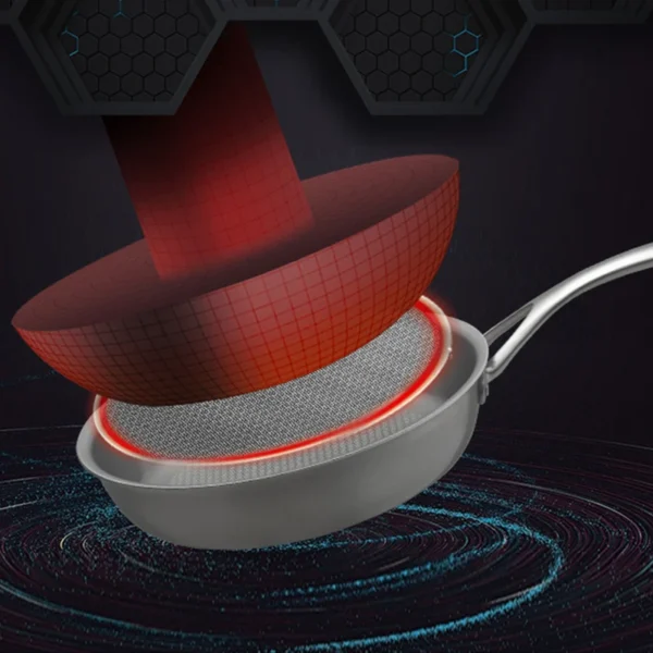 Titanium frying pan 26cm 2.2L steak honeycomb frying pan non-stick titanium pan induction cooker Gas stove universal kitchenware - Image 3