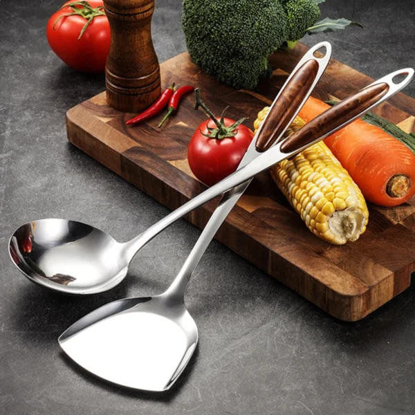 Stainless Steel Cooking Tool Set Frying Shovel Rice Soup Spoon Colander Meat Fork Non Stick Kitchenware Kitchen Accessories - Image 5